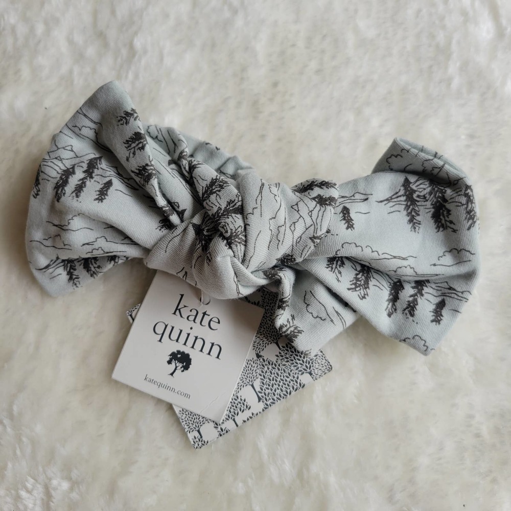 KATE QUINN Sky Gray Little Mountain Large Bow Headband